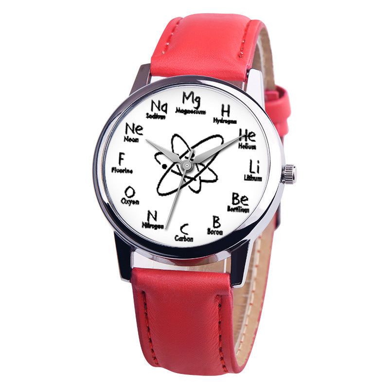 Montre mode motif moléculaire – Montre femme pour étudiantes