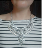 Collier court en alliage avec diamant – Collier en cristal