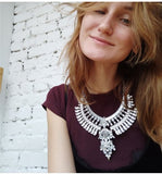 Collier court en alliage avec diamant – Collier en cristal