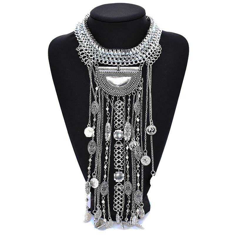 Collier court en alliage avec diamant – Collier en cristal