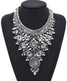 Collier court en alliage avec diamant – Collier en cristal