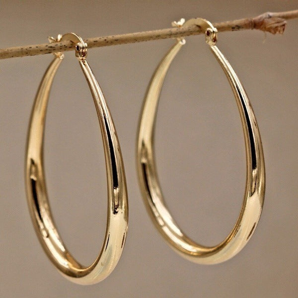 Boucles d'oreilles ovales géométriques