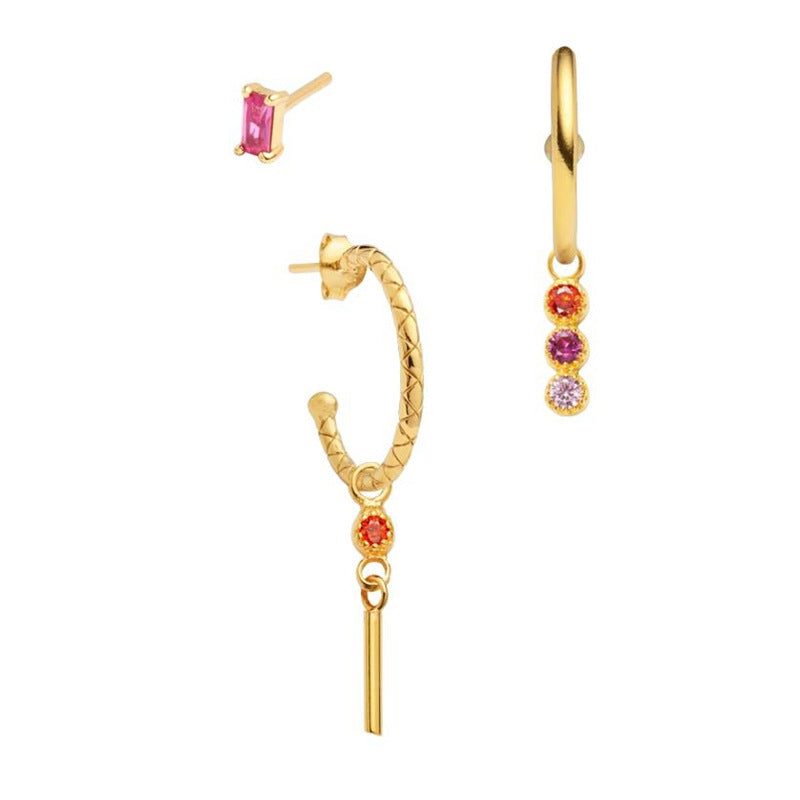 Boucles d'oreilles tendance, ensemble de 3 boucles d'oreilles