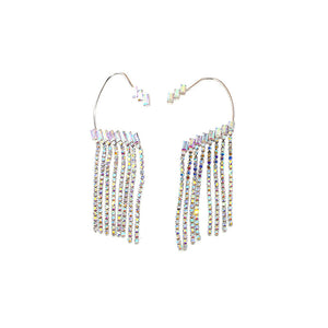 Boucles d'oreilles longues, boucles d'oreilles à pampilles en strass pour femmes
