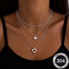 Collier cœur superposé doré AIVEO – Élégant, polyvalent, quotidien et fêtes