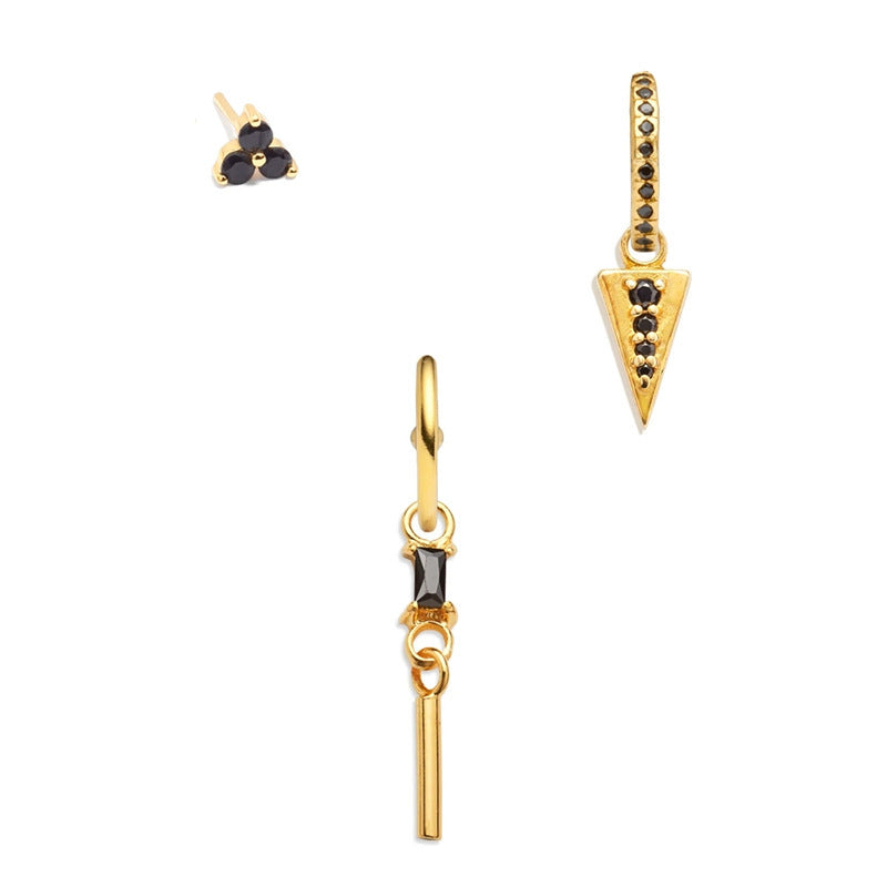 Boucles d'oreilles tendance, ensemble de 3 boucles d'oreilles