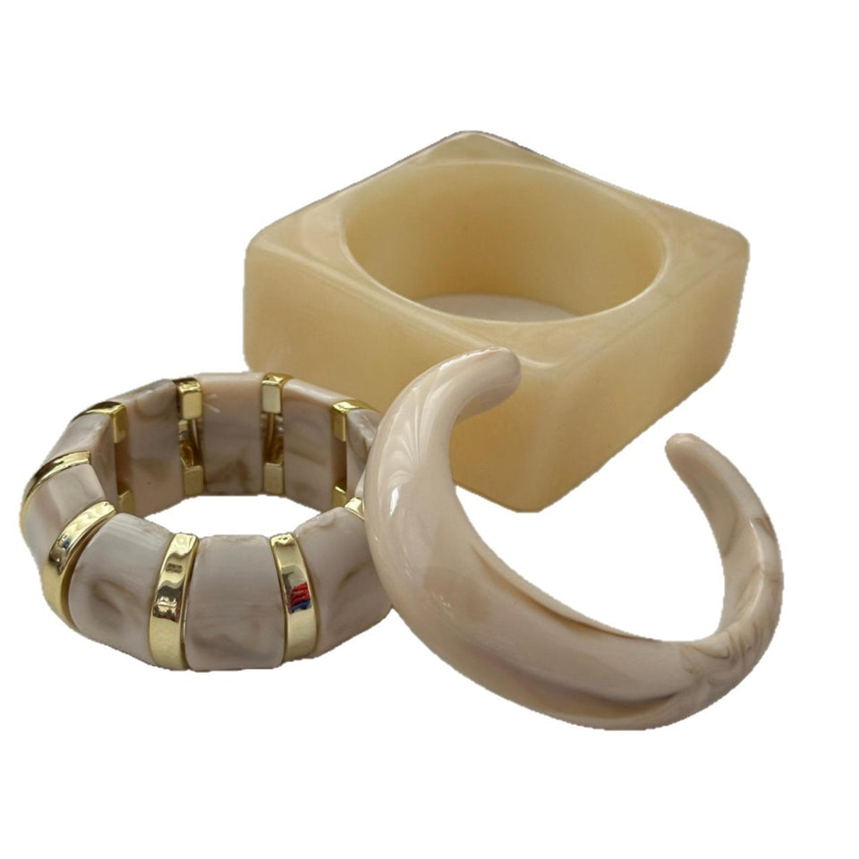 Bracelet en résine à motif géométrique irrégulier pour femme