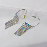 Boucles d'oreilles longues, boucles d'oreilles à pampilles en strass pour femmes