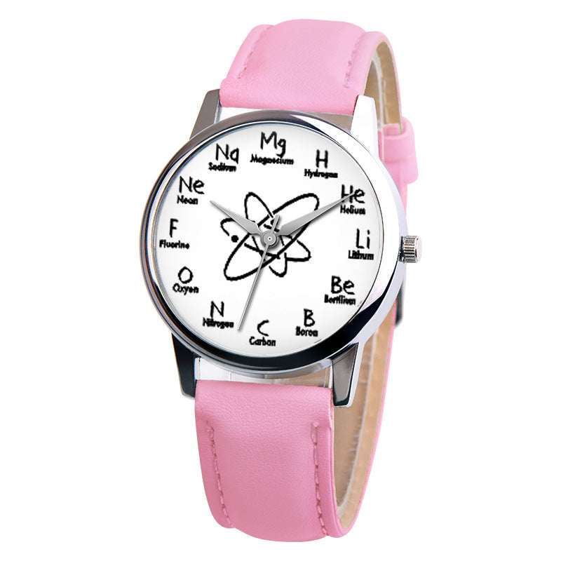 Montre mode motif moléculaire – Montre femme pour étudiantes