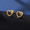 Ensemble Collier et Boucles d’Oreilles Cœur en Acier Inoxydable