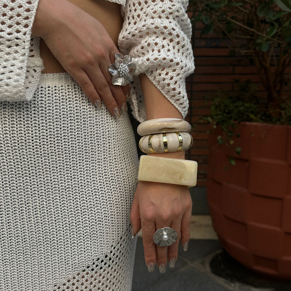 Bracelet en résine à motif géométrique irrégulier pour femme