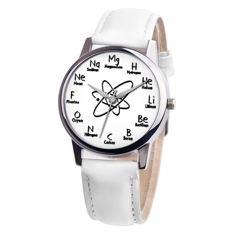 Montre mode motif moléculaire – Montre femme pour étudiantes
