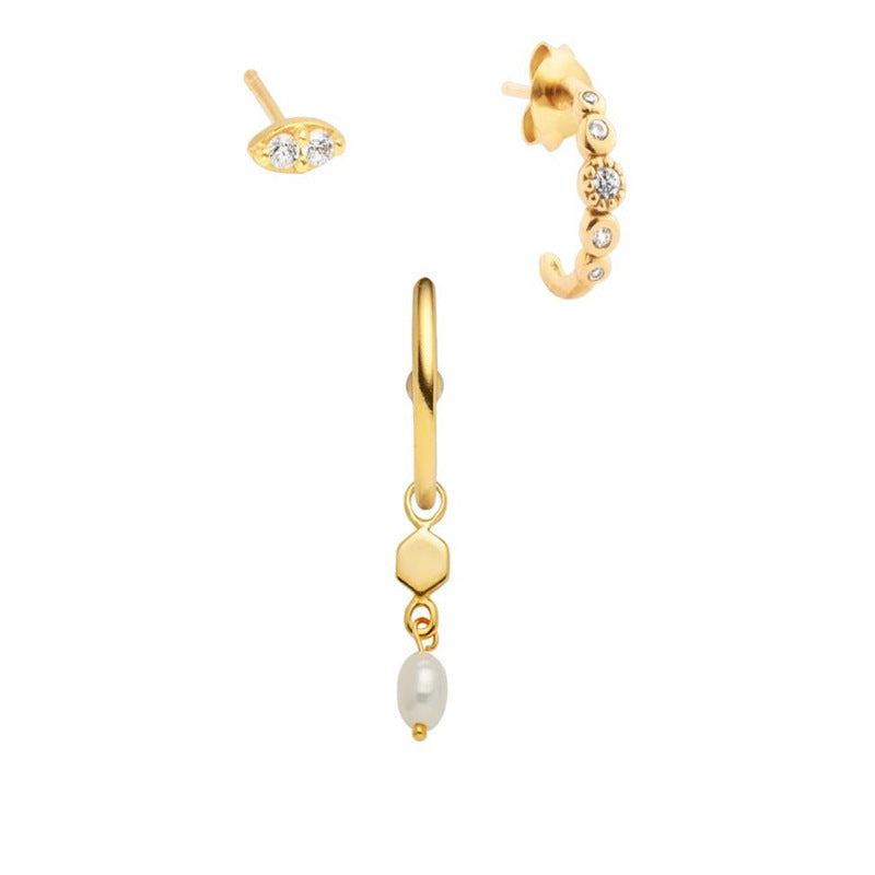 Boucles d'oreilles tendance, ensemble de 3 boucles d'oreilles