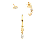 Boucles d'oreilles tendance, ensemble de 3 boucles d'oreilles