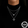 Collier cœur superposé doré AIVEO – Élégant, polyvalent, quotidien et fêtes