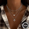 Collier cœur superposé doré AIVEO – Élégant, polyvalent, quotidien et fêtes