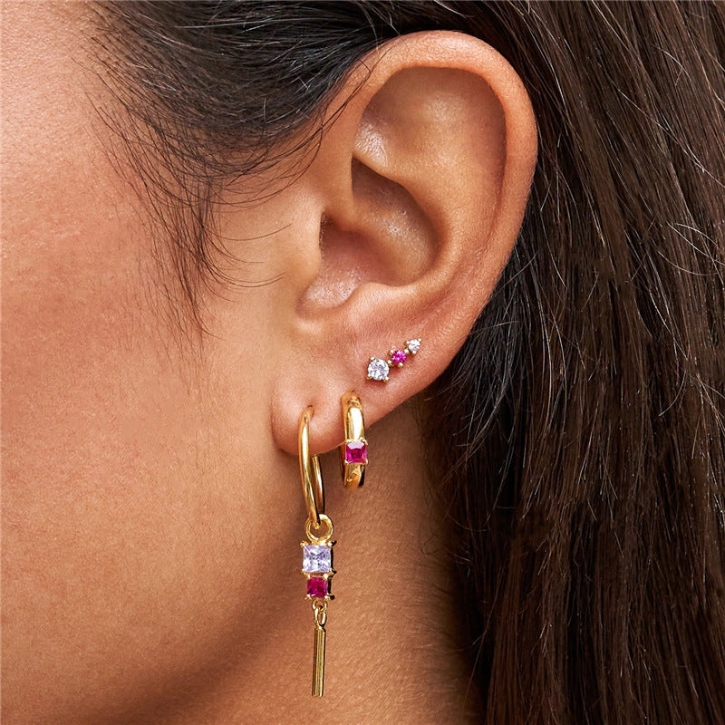 Boucles d'oreilles tendance, ensemble de 3 boucles d'oreilles