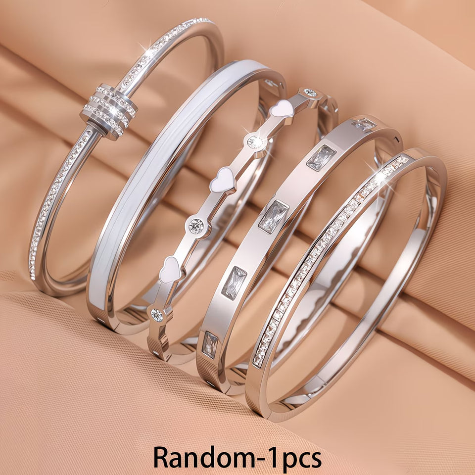 5 Bracelets élégants en acier inoxydable, idéal au quotidien et en soirée