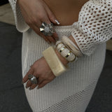 Bracelet en résine à motif géométrique irrégulier pour femme