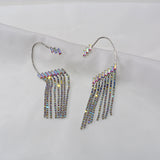 Boucles d'oreilles longues, boucles d'oreilles à pampilles en strass pour femmes