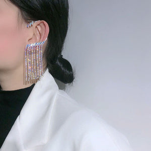 Boucles d'oreilles longues, boucles d'oreilles à pampilles en strass pour femmes