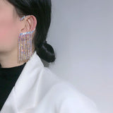 Boucles d'oreilles longues, boucles d'oreilles à pampilles en strass pour femmes