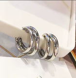 Boucles d’oreilles dorées et argentées en acier inoxydable hypoallergénique de haute qualité