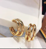 Boucles d’oreilles dorées et argentées en acier inoxydable hypoallergénique de haute qualité