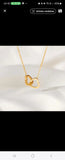 Collier pendentif double anneau en acier inoxydable, unisexe, style coréen